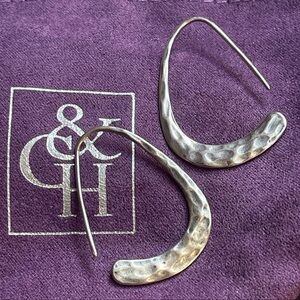 Grace & Heart Hammered Silver Teardrop Earrings